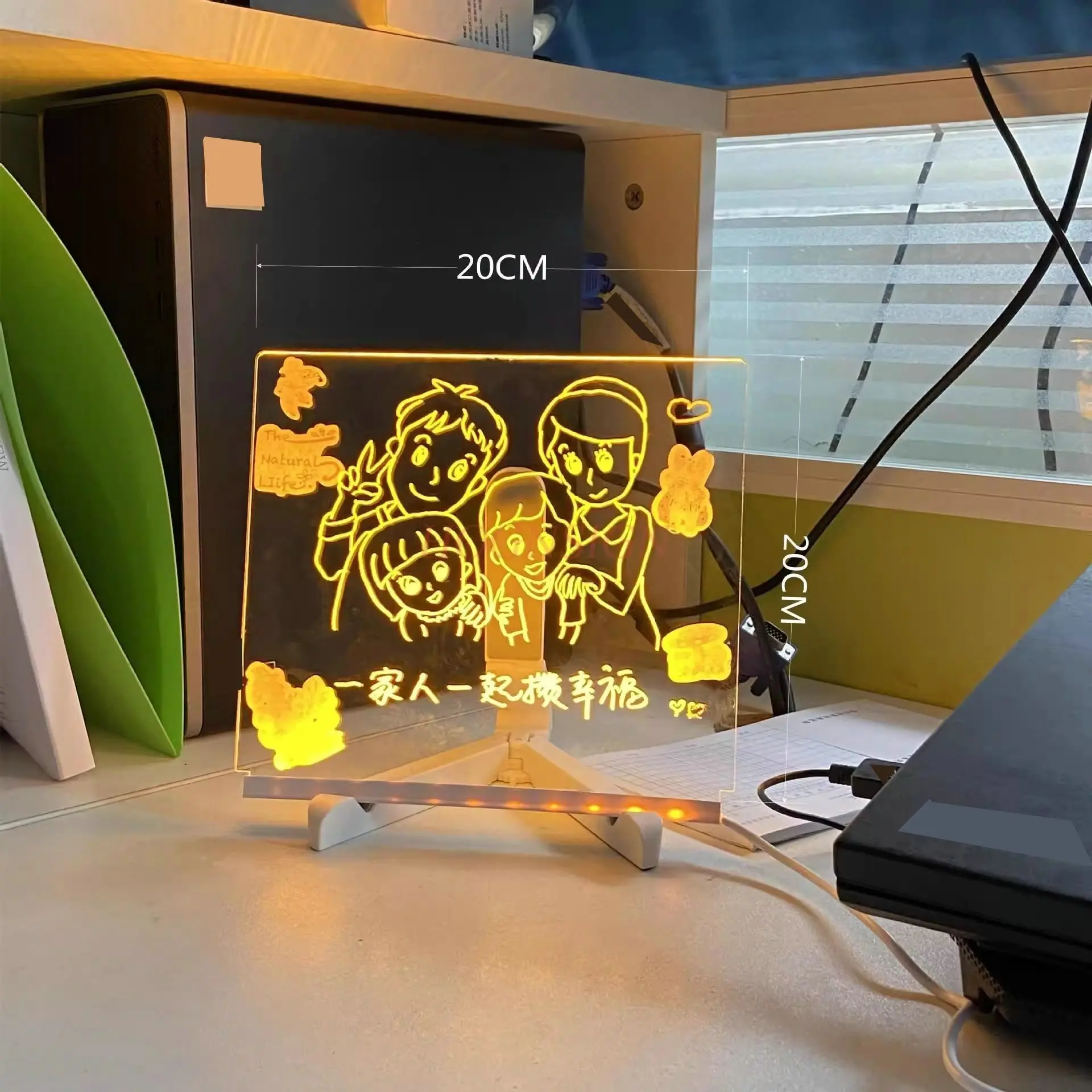 

1 шт., прозрачная светящаяся детская доска для рисования без пыли, флуоресцентная доска, ручная доска для рисования, стираемая светодиодная флуоресцентная доска