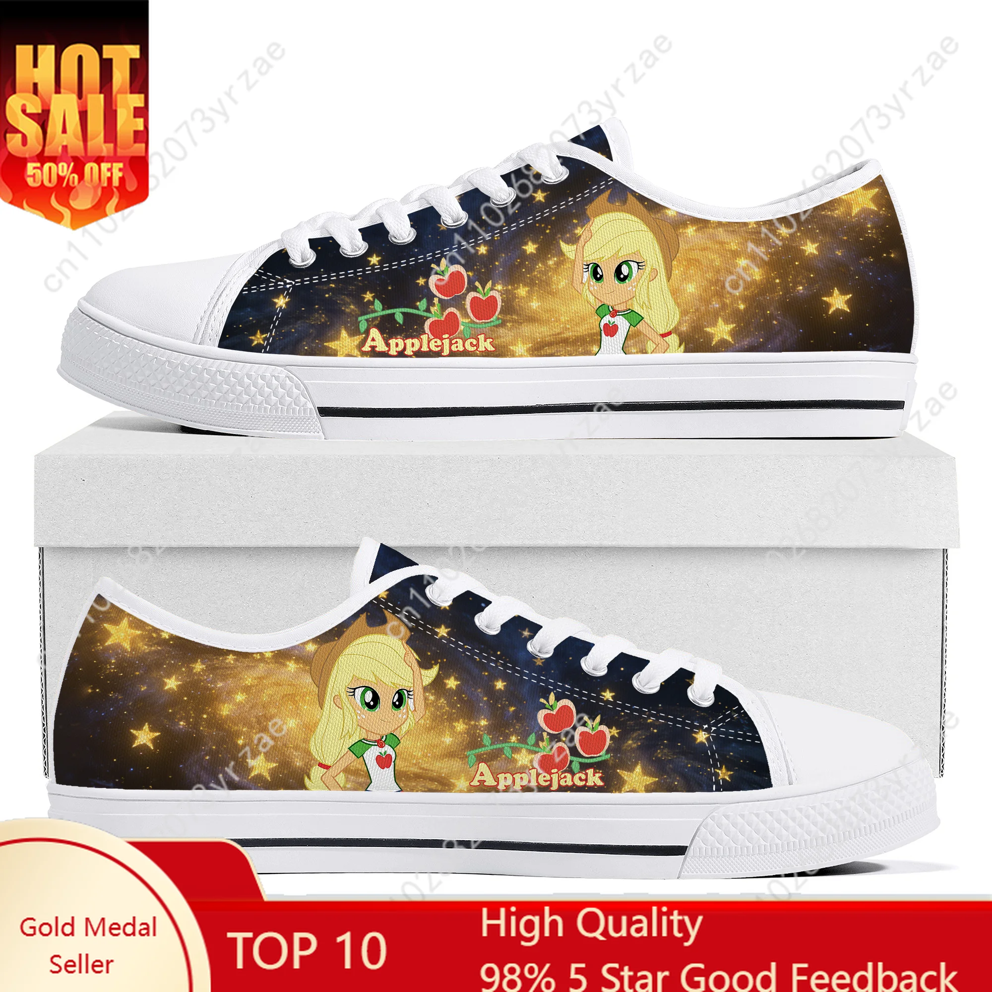 

Applejack High Low Top Shoes Man Woman Yellow Sneakers My Little Pony Friendship Is Magic Fashion Shoe Custom Footwear