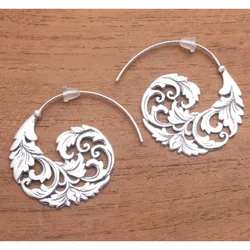 Exquisite Fashion Flower Geometry Hollow Earrings for Women Silver Color Party Dangle Earrings Jewelry