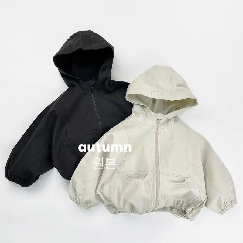 

2025 Autumn New Children Long Sleeve Coat Solid Baby Boys Hooded Jacket Fashion Girls Casual Cardigan Kids Windproof Coat