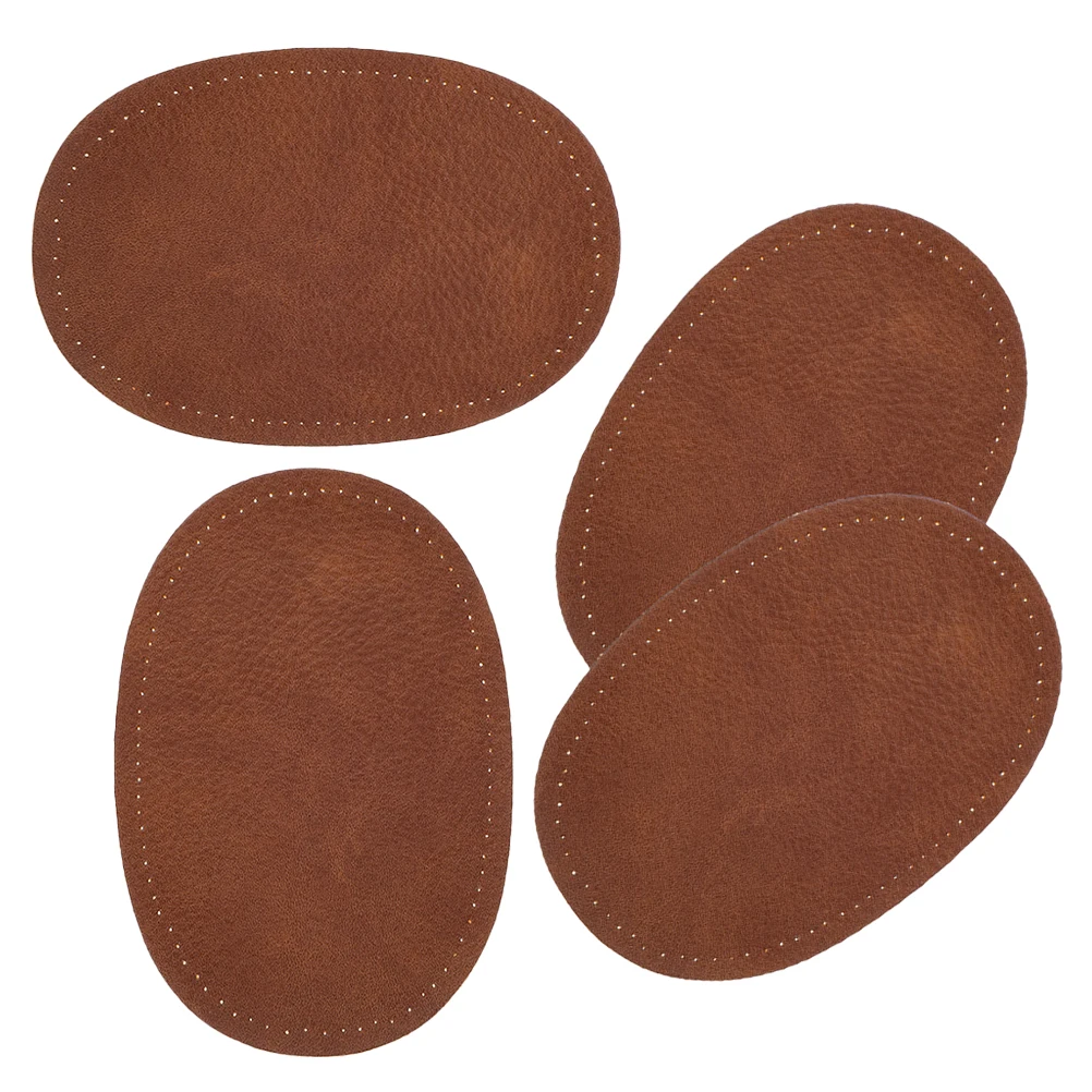 

2Pairs Oval Elbow Patches PU Material Sew-on Appliques for Sweaters Jackets Shirts DIY Clothing Repair Projects
