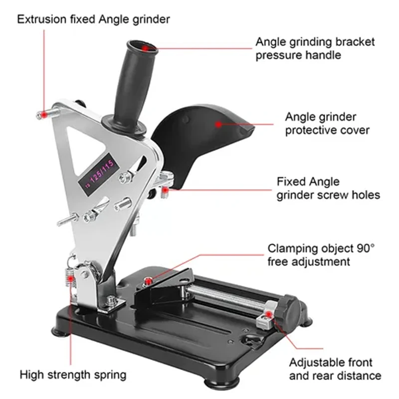 Soporte para amoladora angular, pulidor multiusos, máquina de corte pequeña, soporte de montaje, Base de sierra de mesa para carpintería modificada