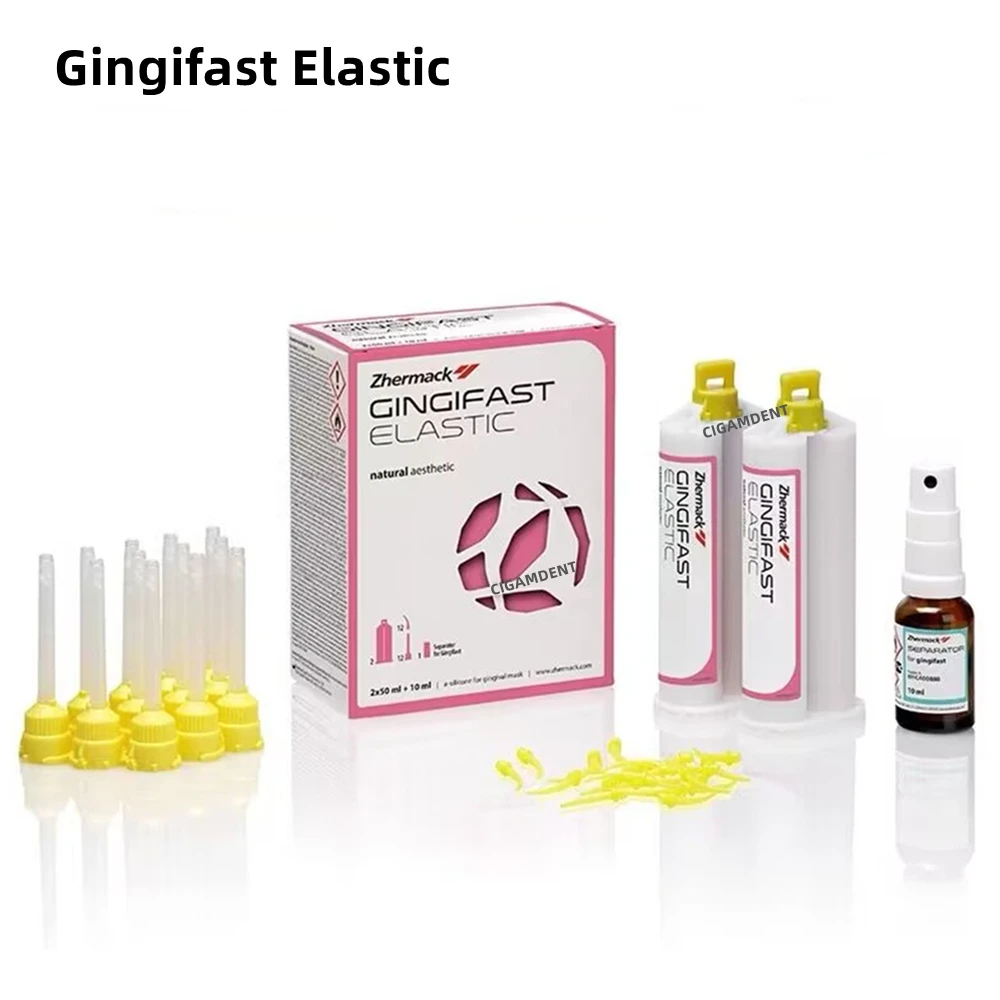 مادة انطباع الأسنان Gingifast ، مطاط السيليكون ، صلبة أو مرنة ، علكة صناعية