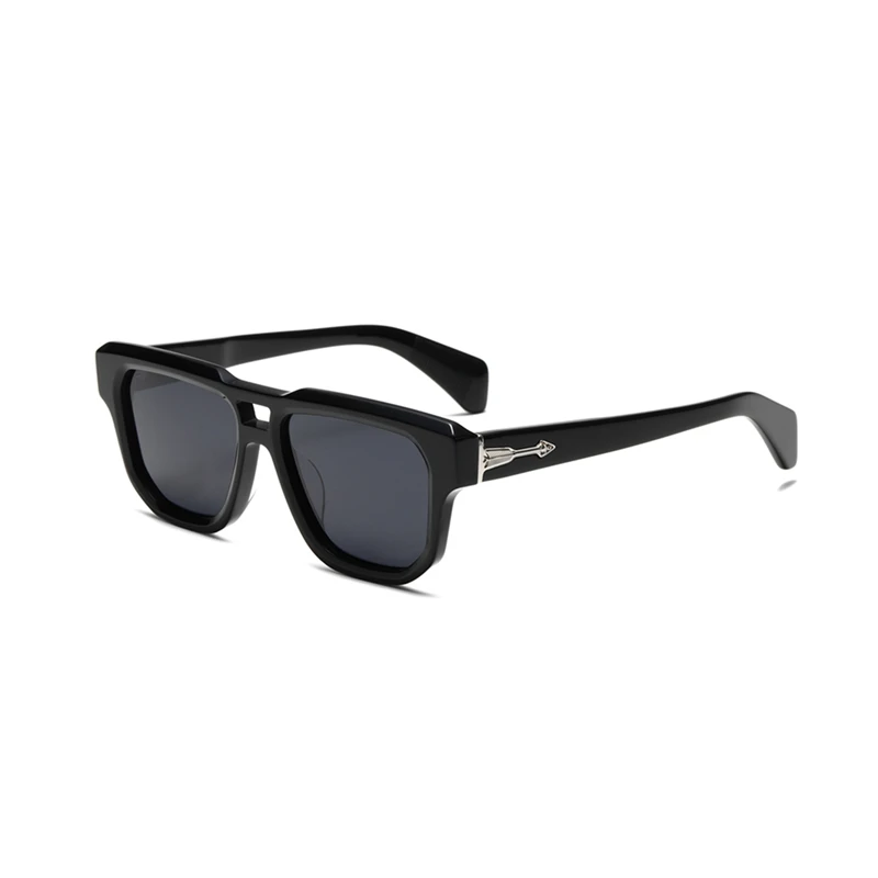 

100% Polarized Driving Sunglasses UV400 Protection Retro Oversized Rectangular Acetate Frame Black Outdoor Glasses (Trendy 2025)