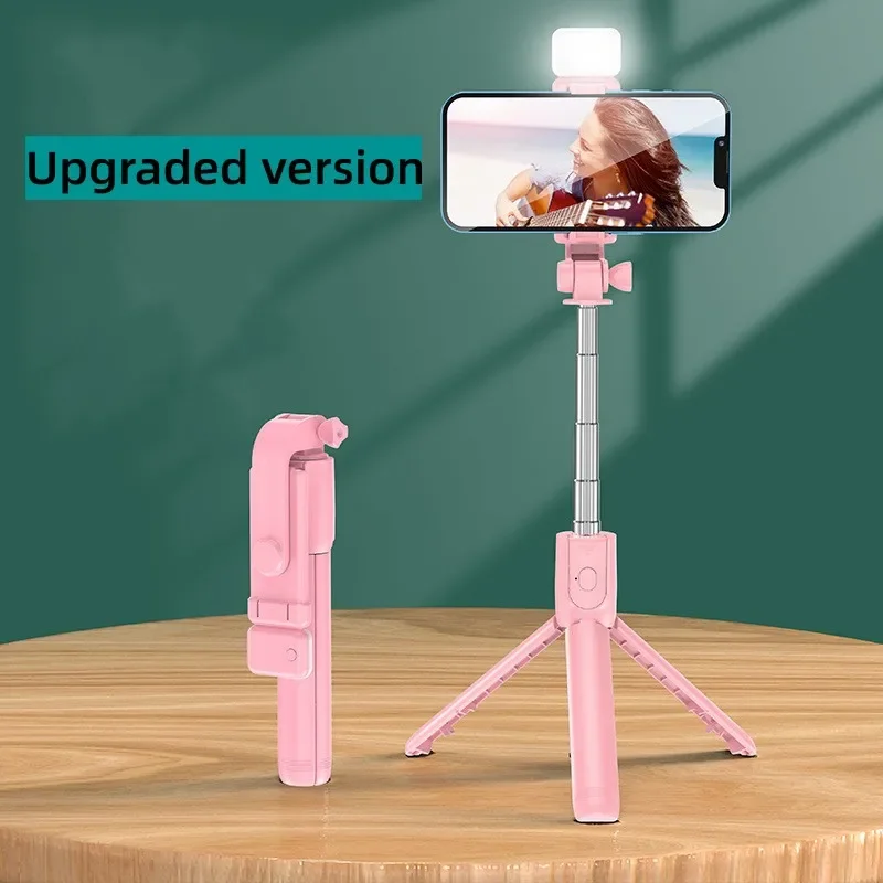 Selfie Stick Wireless Tripod Stand with Light Bluetooth Remote Extendable Tripod for iPhone Mobile Phone Tiktok Live Streaming