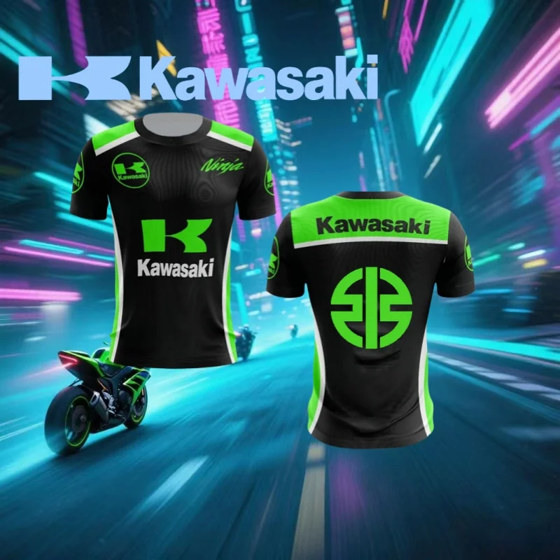 

Kawasaki Motorcycle T Shirt 2025 Men Women Kawasaki Logo Graphic 3D Print Quick Drying Breathable Top Summer Man Comfort T Shirt