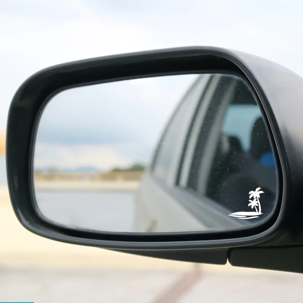 Palm Tree Island Silhouette Waterproof Vinyl Sticker Car Rearview Mirror Decal for Auto Window Motorcycle Helmet Laptop Decor