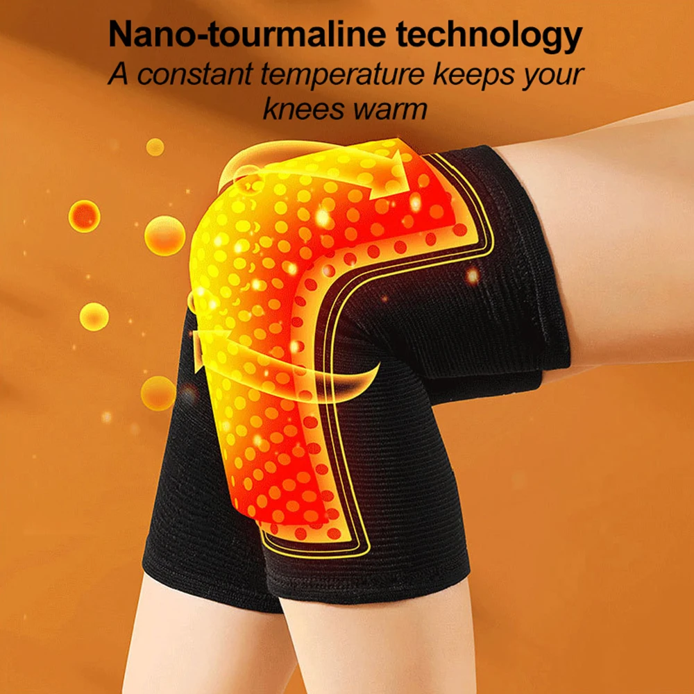 1 Pair Tourmaline Knee Pads Magnetic Therapy Knee Support Bandage Far Infrared Leg Sleeve Relieve Arthritis Join Pain Knee Brace