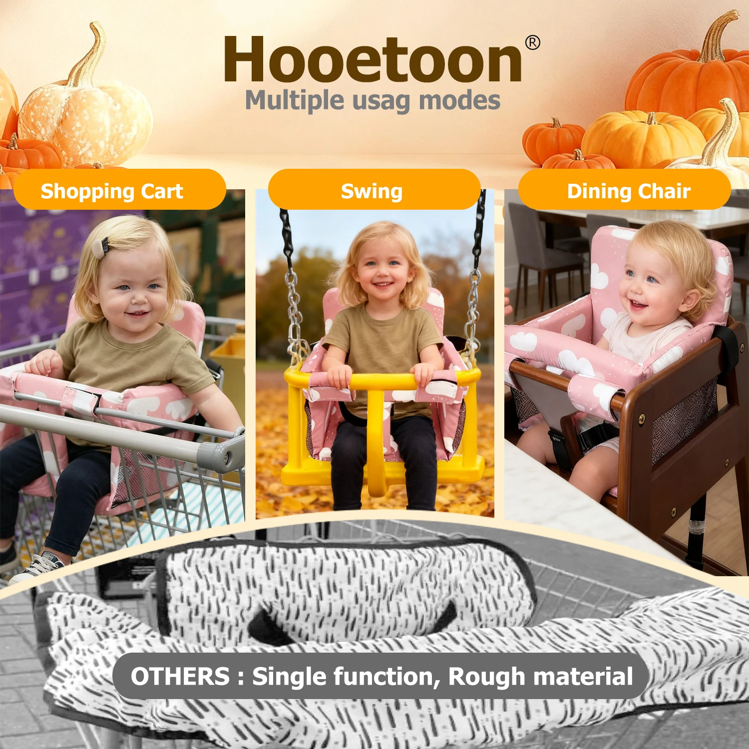 Shopping Cart Cover for Baby, High Chair Cover, Grocery Cart Cover, Cart Seat Cover for Baby, Shopping Cart Seat