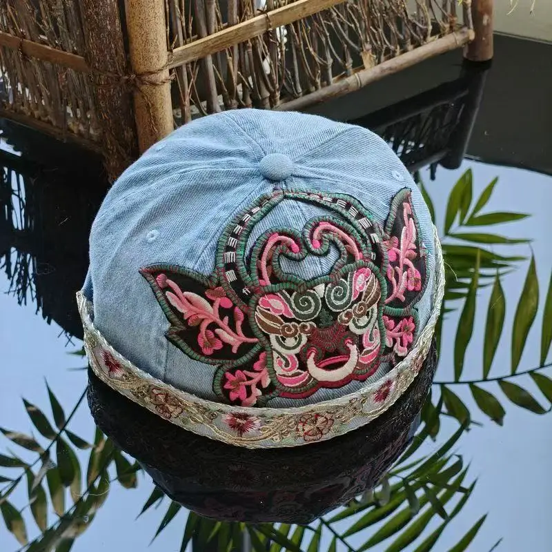 Envío Gratis gorras musulmanas para hombres y mujeres estilo chino bordado Japón sombrero Kufi islámico Kippah Hijab algodón judío Corea 0980