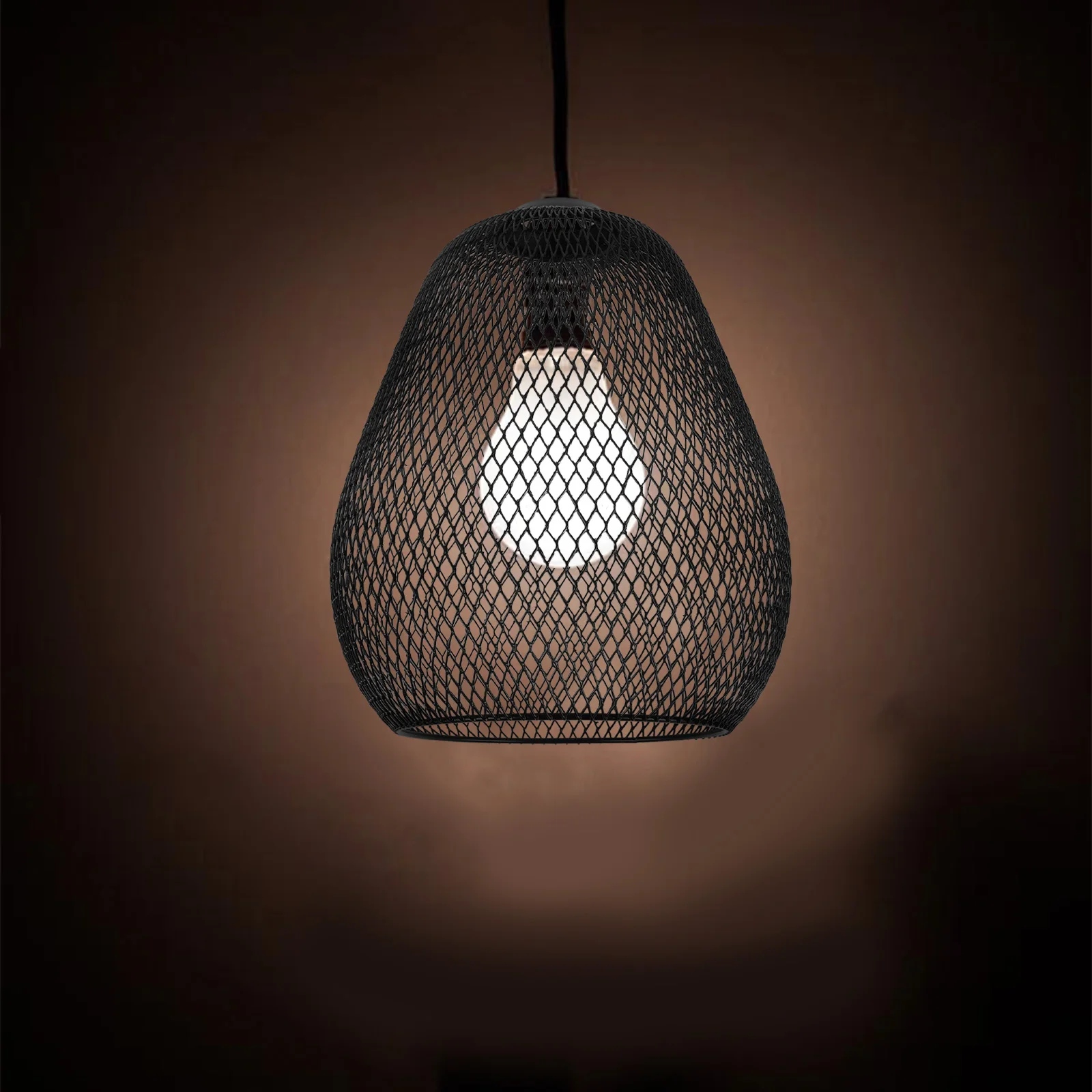 

Pear Shaped Metal Lamp Shade Cage Mesh Decorative Chandelier Pendant Office Hanging Floor Shell Replacement