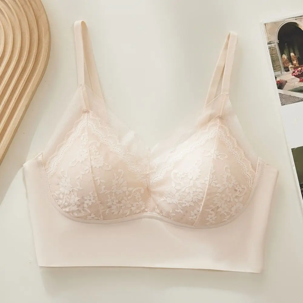 

Vest Style Lace Wireless Bras Close-fitting Anti-Sagging Deep V Bra Women Shockproof Intimates Seamless Underwear Sports
