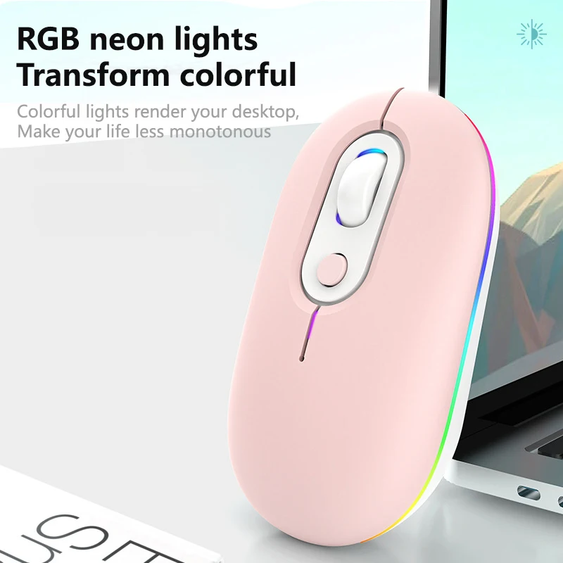 

2.4G Wireless Bluetooth Dual Mode Mouse For Laptop Desktop Computer Girls Rechargeable Silent Wireless Mouse