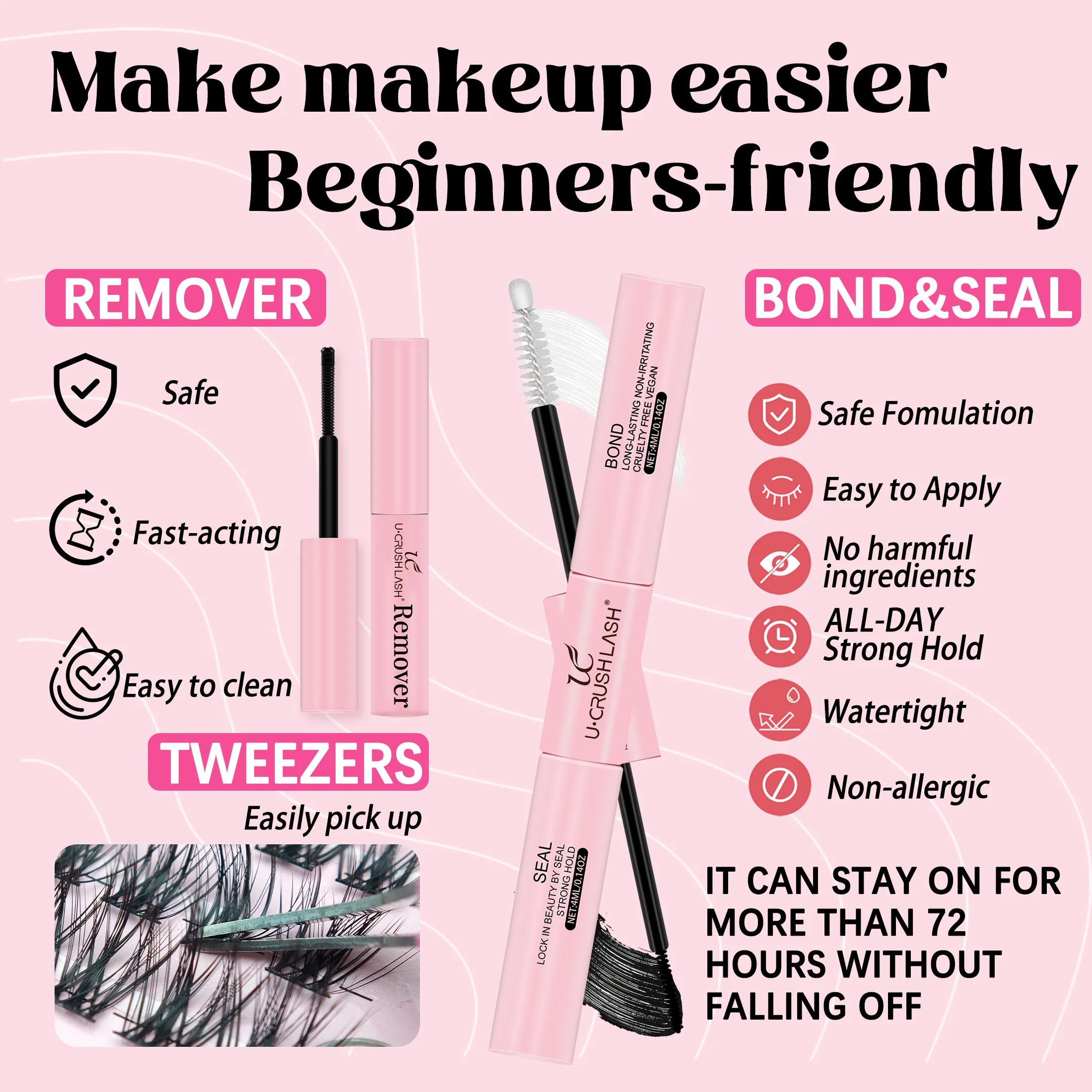 مجموعة رموش صناعية ذاتية الصنع بسعة كبيرة 3040506080 كتاب رموش عنقودية مع ملقط مزيل الصمغ في المنزل للمكياج المبتدئ