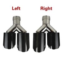 1 Pcs Universal Car Carbon Fiber Glossy Muffler Tip Polishing Y Shape Double Exit Exhaust Pipe Mufflers Nozzle Decoration