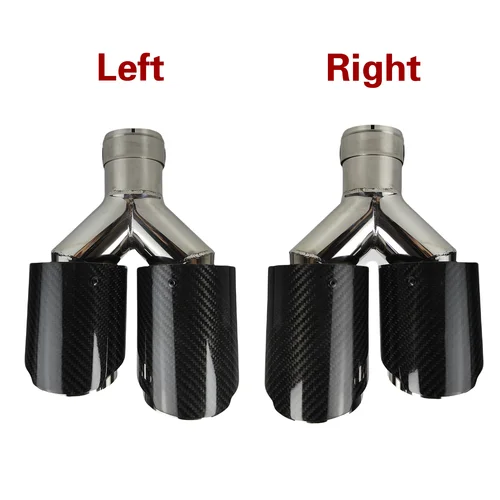 Silenciador Universal de fibra de carbono para coche, punta de pulido brillante en forma de Y, silenciador de tubo de escape de doble salida, decoración de boquilla, 1 Uds.