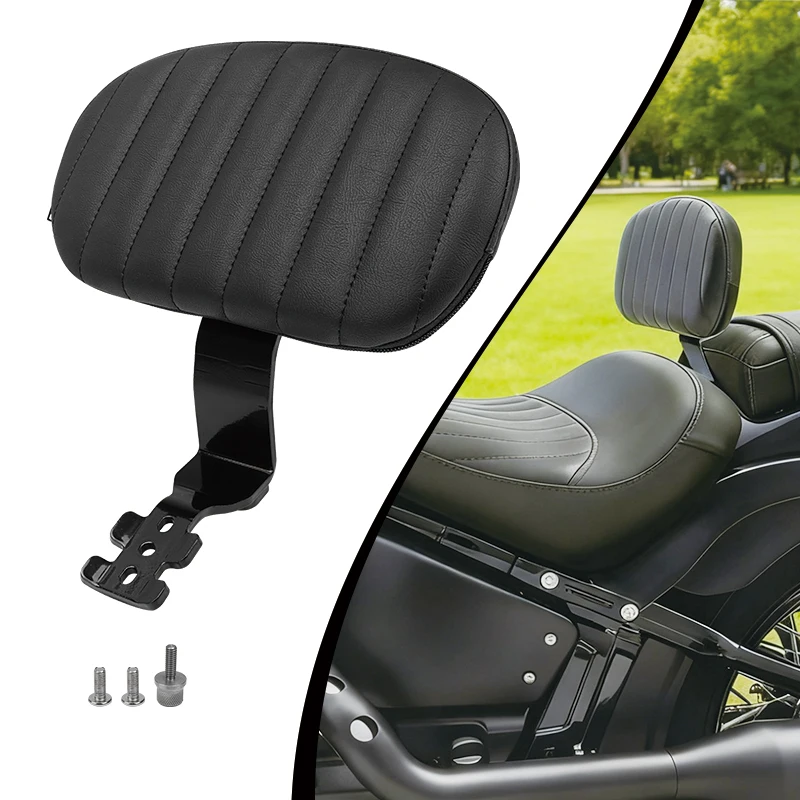 Motorcycle Black Driver Rider Front Backrest Sissy Bar Fit For Harley Softail Slim Standard Street Bob 2018-later