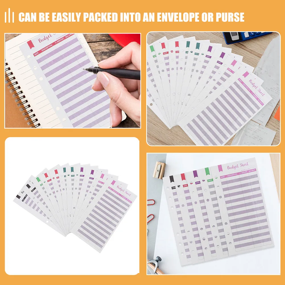 

60 листов формата А6 для бюджетных таблиц: легкие, гибкие, портативные листы для планирования бюджета, отслеживания ежедневных расходов для домашнего бюджета