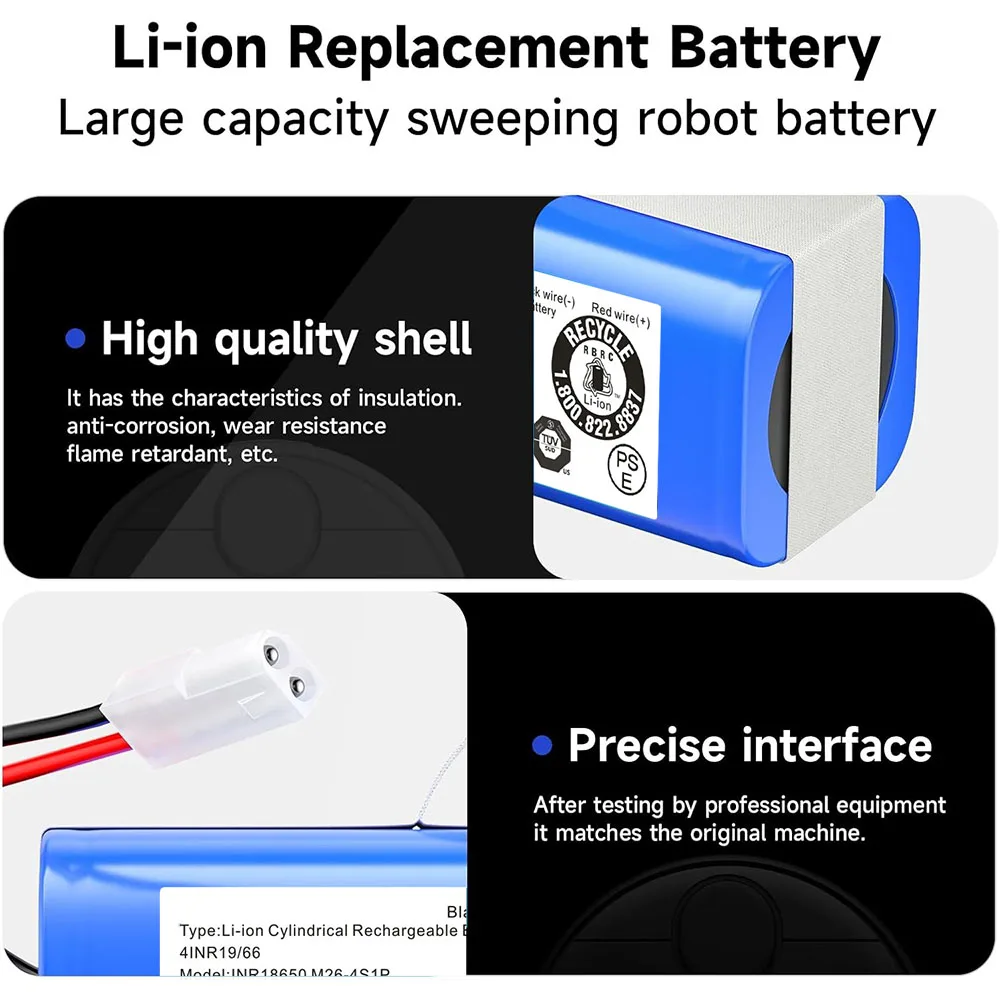 

High Capacity 3500mAh 14.4V Lithium Battery for XIAOMI MIJIA G1 MJSTG1 Vacuum Mop SKV4136GL H18650CH R30 R35