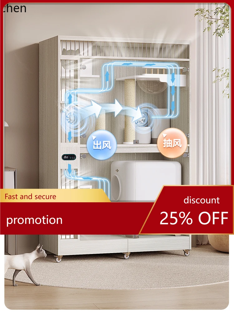  cat cage fresh air cat villa home indoor can be placed intelligent automatic litter cat house