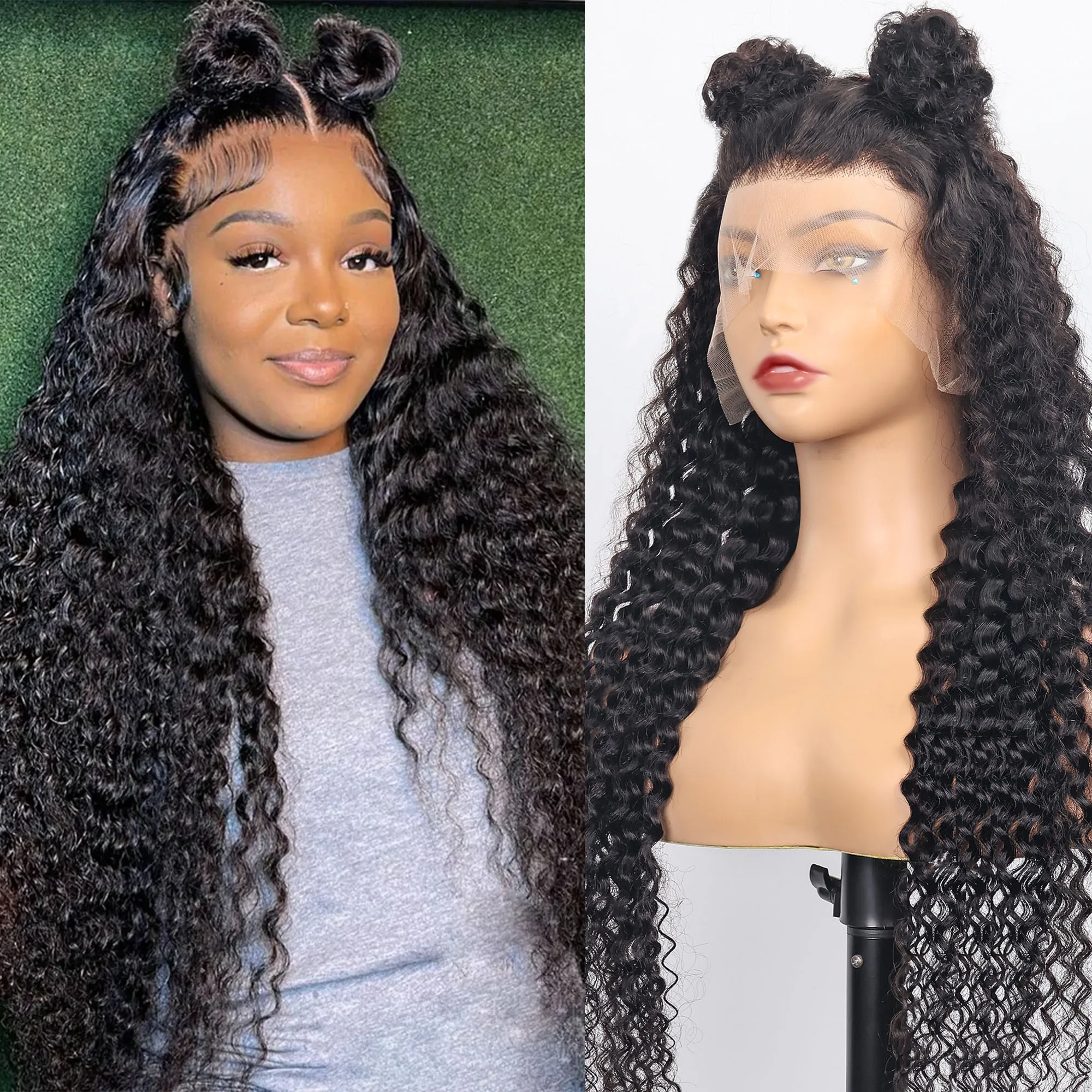 

Water Wave 13x6 HD Lace Frontal Wig Curly Wigs 100% Human Hair Brazilian 13x4 Transparent Lace Front Human Hair Wig 200% Density
