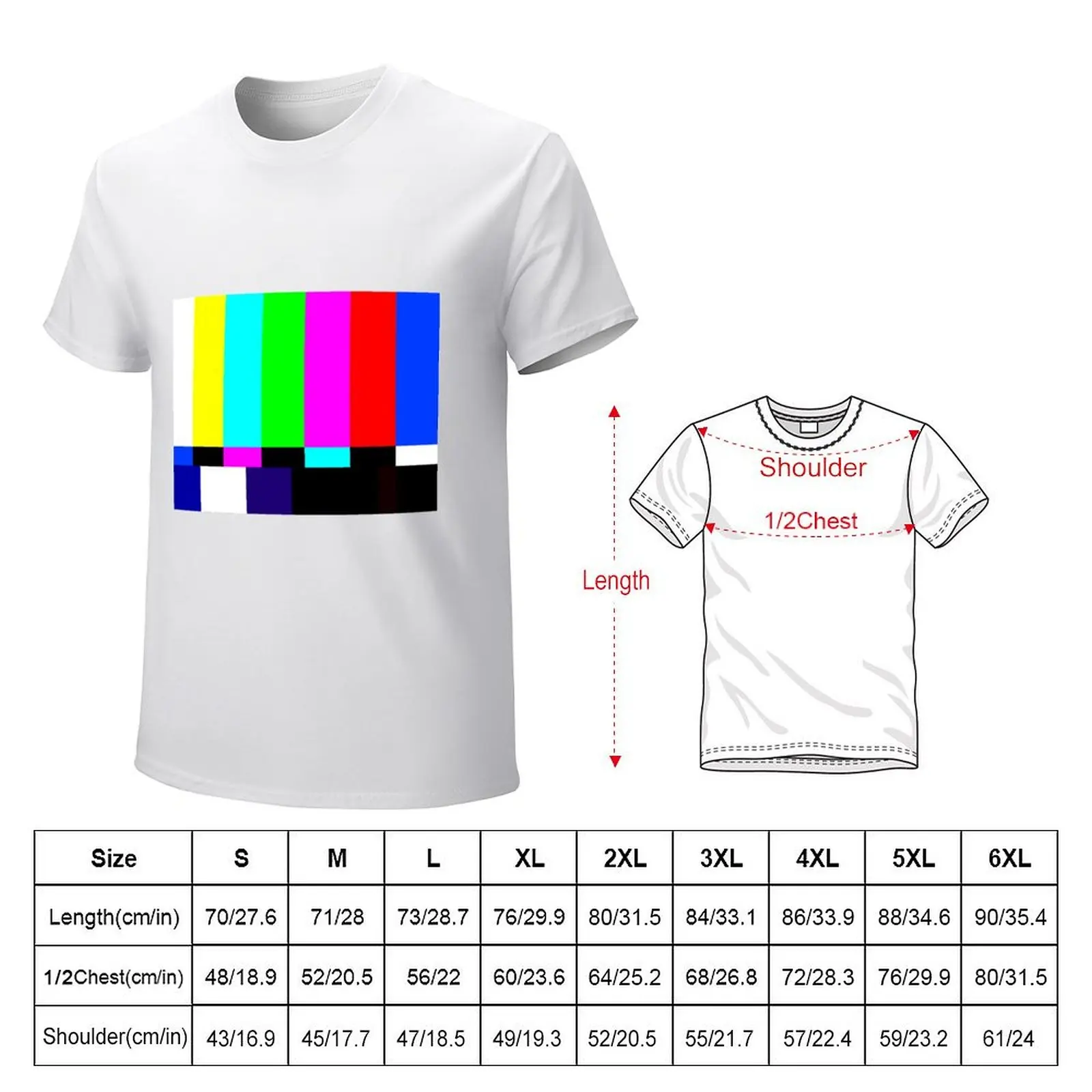 retro television test pattern T-Shirt plus size tops customs design your own tees Men's t shirts