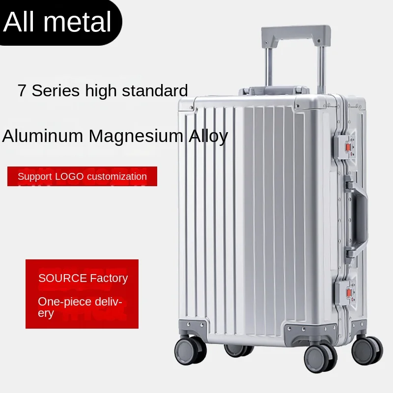 High-end all aluminum magnesium alloy luggage Aluminum frame trolley box Travel 20 