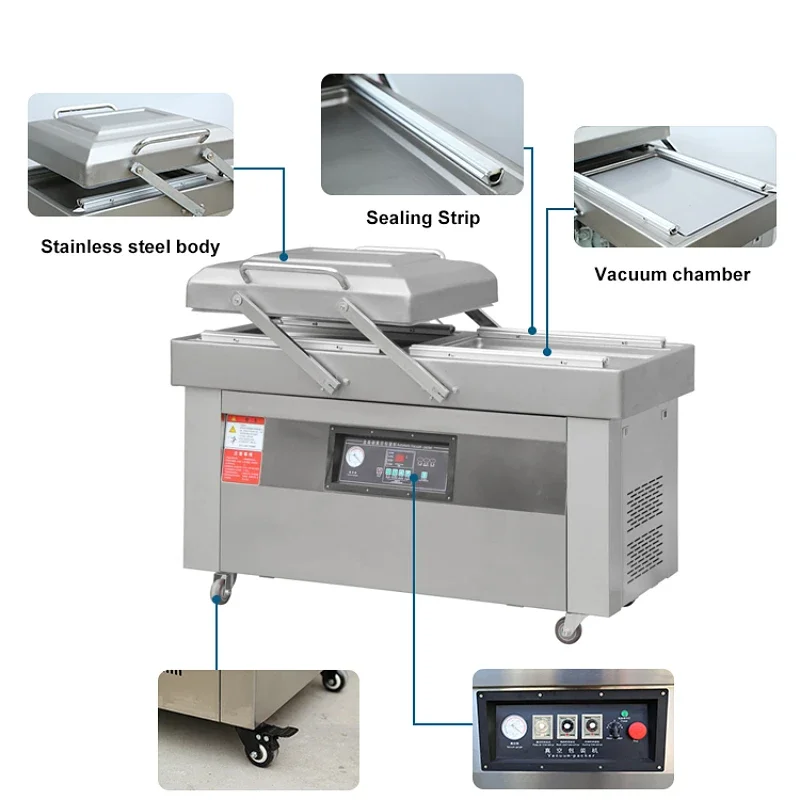 Máquina Automática De Embalagem A Vácuo, câmara Dupla Thermoforming Skin Vacuum Packing Machine