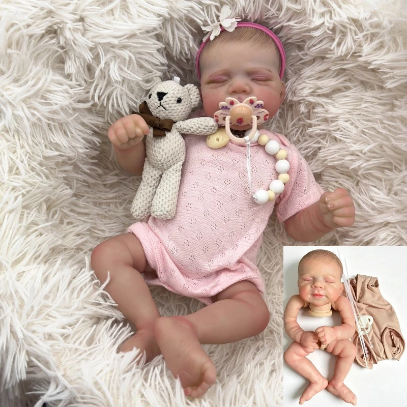 19 Inch Pascale  DIY Doll Kit with Cloth Body Rooted Eyelash Unassembled DIY Kit Handmade Doll Parts