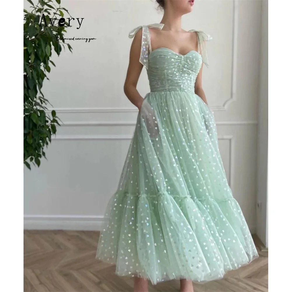 

Avery Custom Green Sleeveless A Line Shiny Elegant Party Evening Dresses 2025 Woman Luxury Evening Dress Long Prom Dress Women's