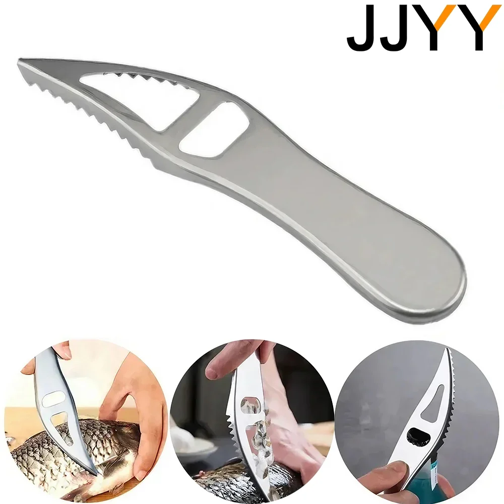 Multifunctional Fish Scale Planer Bottle Opener Kitchen Stainless Steel Portable Cork Peeler Fish Scale Scraper