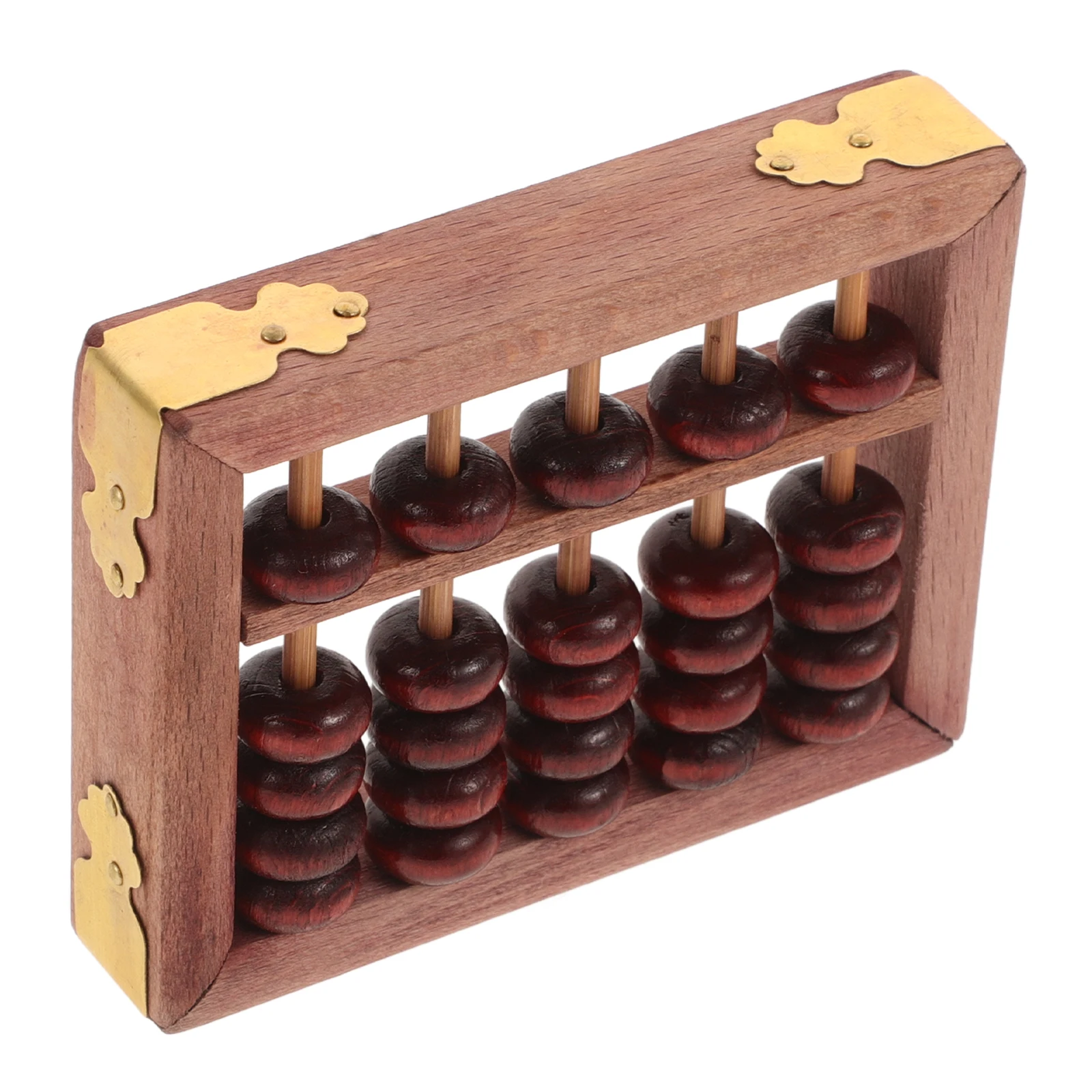 

Wooden Abacus 5 Columns Red Beads Kids Arithmetic Toy Practical Calculating Tool Math Learning Aid Preschool Education Vintage