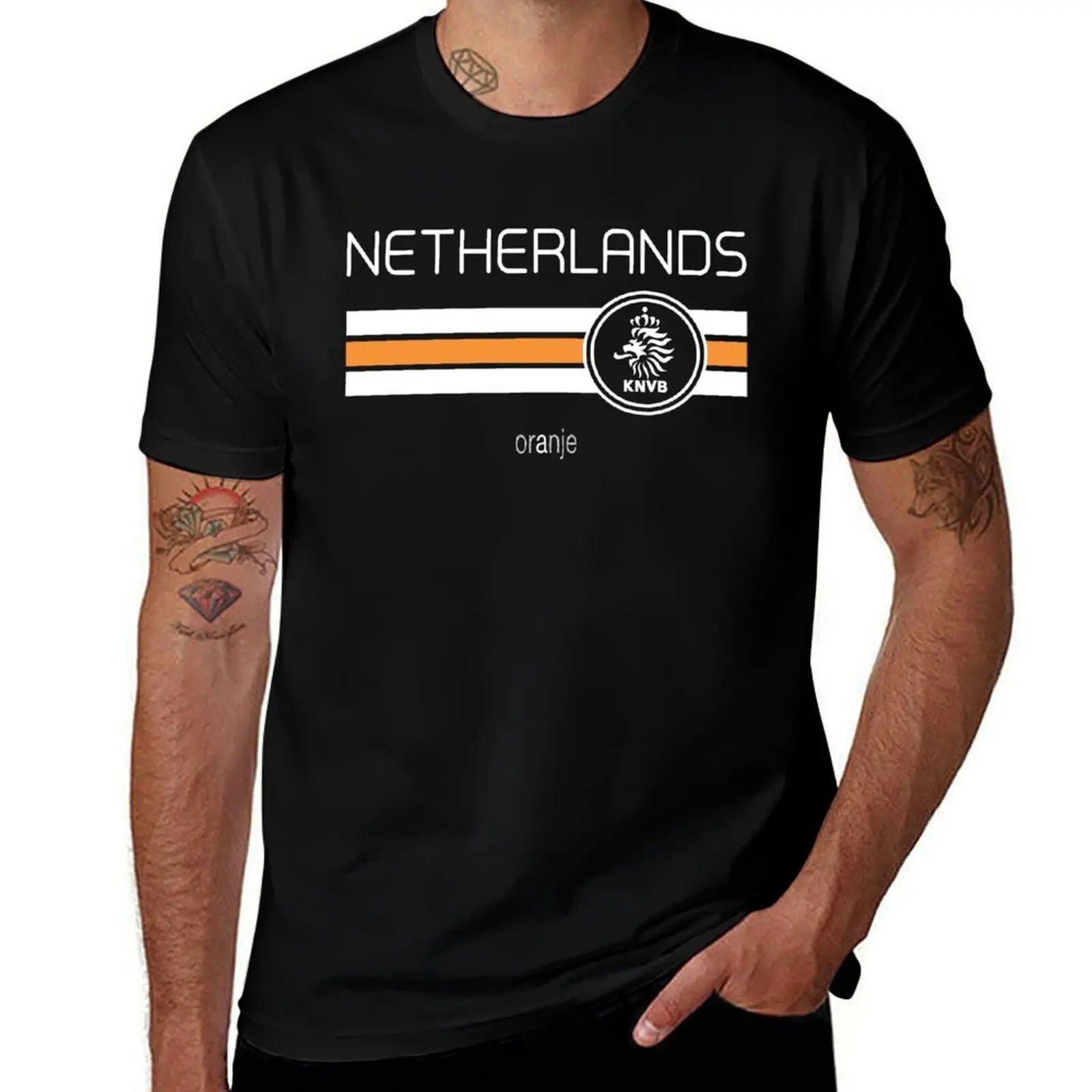 

Football - Netherlands (Home Orange) T-Shirt Holiday Casual Short Sleeve Top