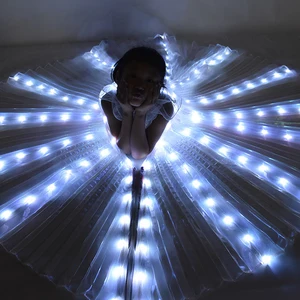 أجنحة الفراشة LED إيزيس للبالغين والأطفال ، أجنحة الرقص الشرقي ، رقص الملاك الأبيض ، ملابس الأداء أعلى 6 مبيعات الجناح أدى الرقص - No4