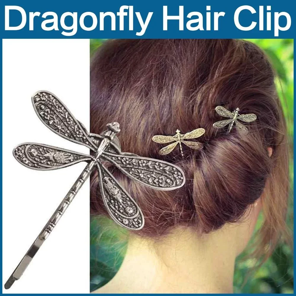 

Dragonfly Hair Pin Retro-style Kismis Silver Dragonfly Bobby Pins Simple Hair Styling Dragonflies Pin Hair Decor Clip 1PC