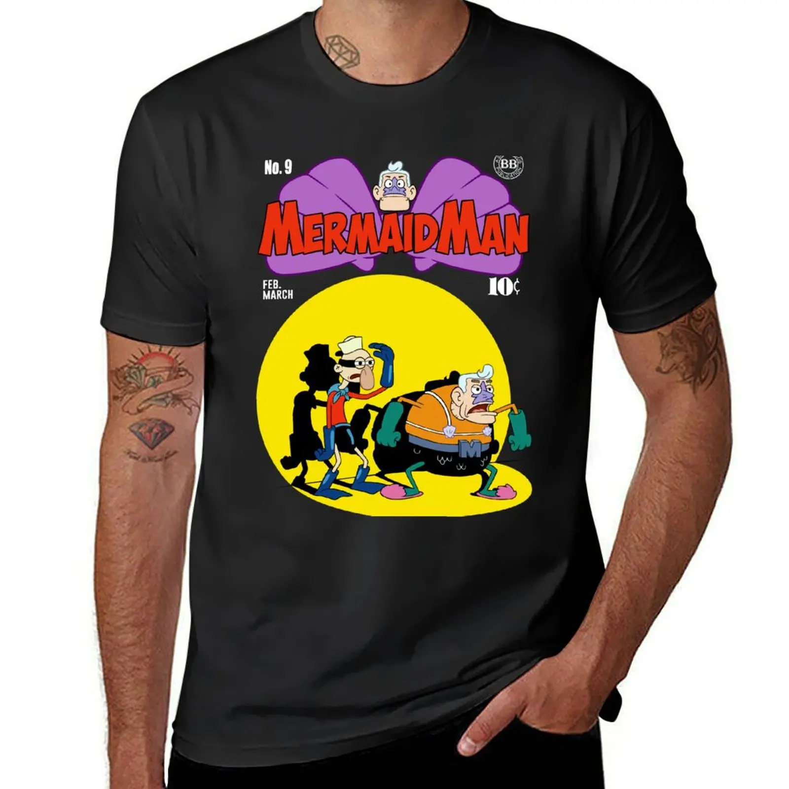 

Mermaid Man T-Shirt tees quick drying customizeds summer clothes fitted t shirts for men