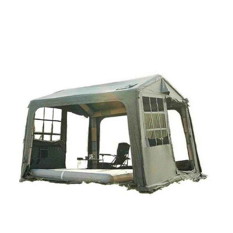 Inflatable tent, outdoor camping, rain-proof overnight and windproof, portable warm, large, no construction.