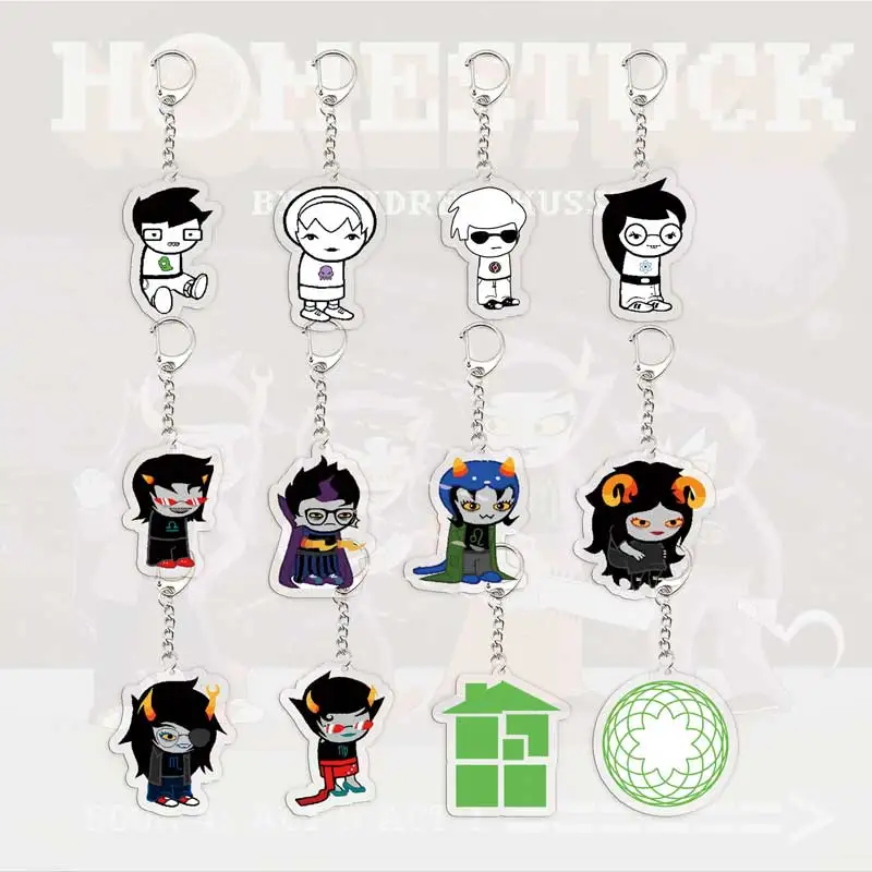 Porte-clés Homestuck en acrylique, pour sac d'accessoires, Dave Strider, Vriska Serket Karkat Vantas, chaînes pendentif, cadeaux pour Fans