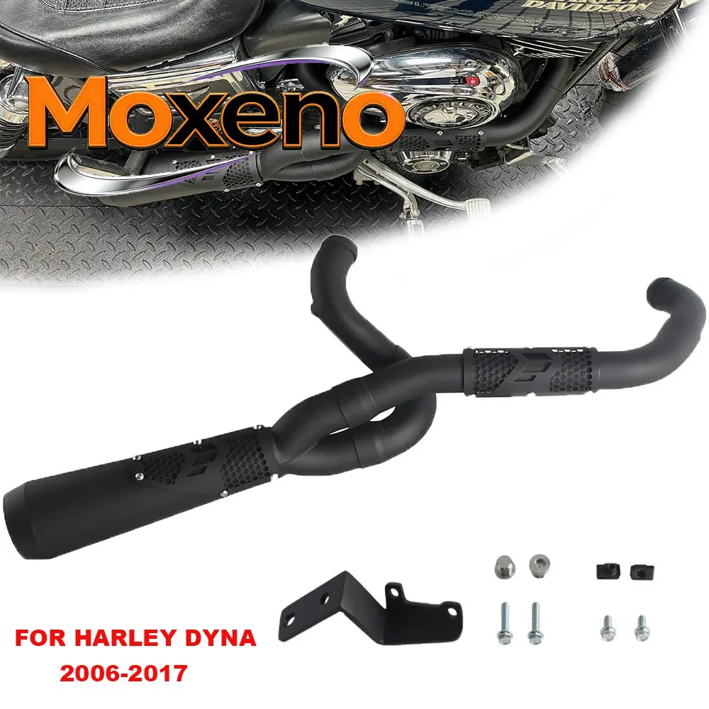 Motorcycle 2-in-1 Slip-On Muffler Full Exhaust System For Dyna Fat Bob CVOFXDFSE FXDFSE2 FXDF Low Rider EFI FXDLI FXDL S FXDLS