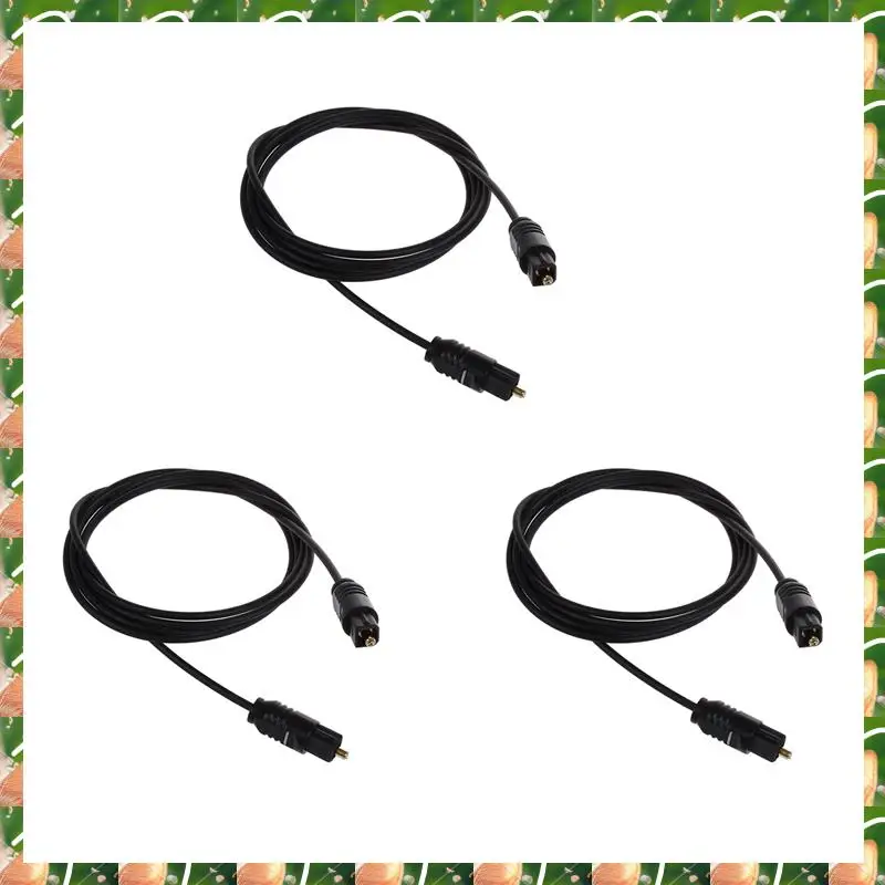 JAJA 3Pcs 3 FT 1.1M Metre Digital Fibre Optical Audio Toslink SPDIF MD DVD Cable Lead Plug