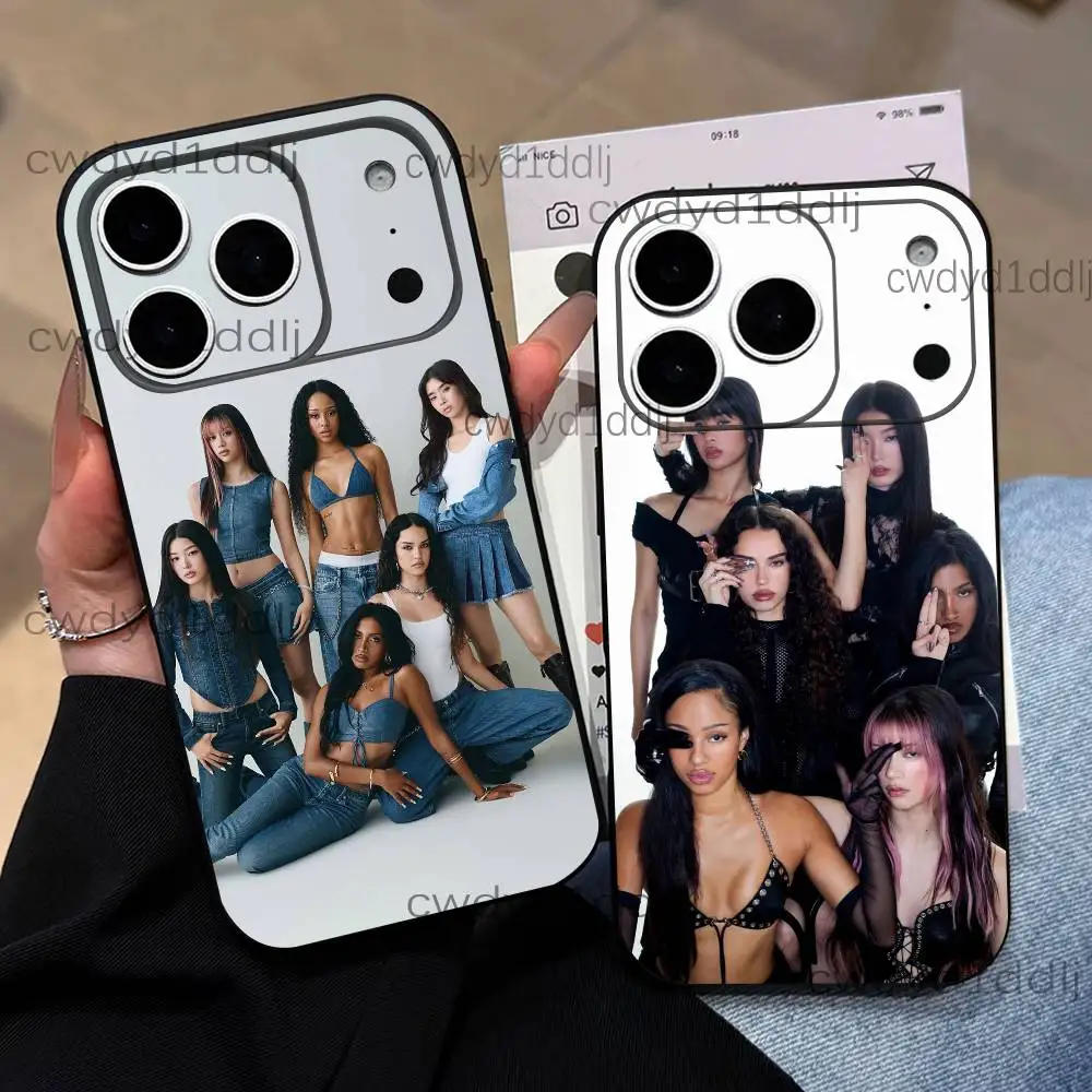 

K-KATSEYE Gnarly Girls For iPhone 17,16,15,11,12,14,13 Pro Max Mini XS,XR,7 Plus 16E Air Soft Black Dustproof Phone Case