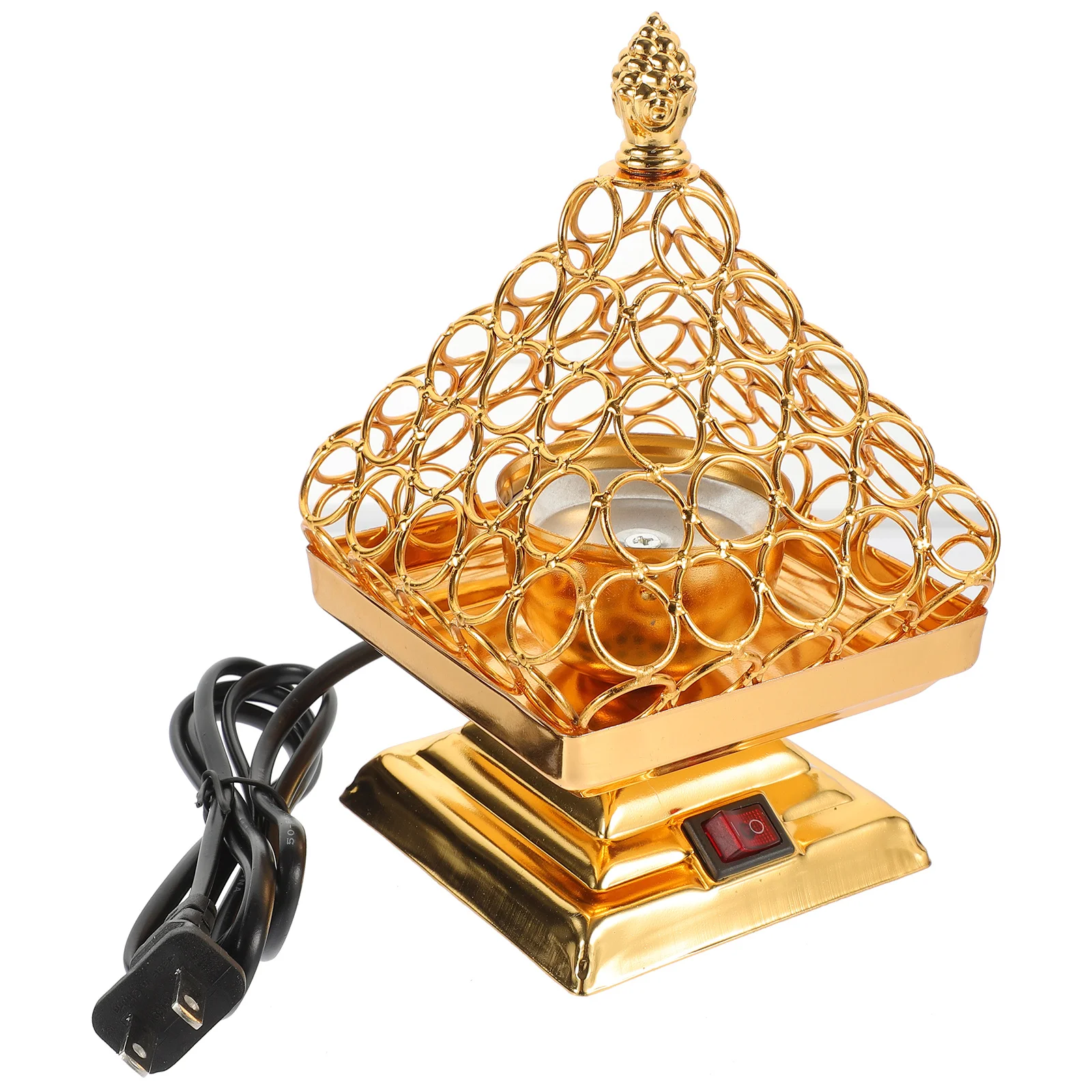 

Plug in Incense Burner Retro Metal Censer Holder for Desktop Decoration Reusable Electric Aroma Burner Us Plug