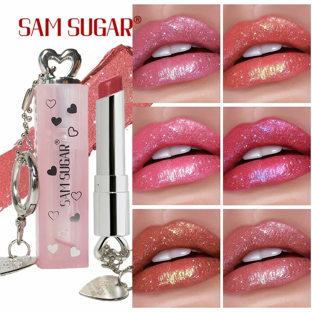 Pearl Love Anhänger Funkelnder Samt-Lippenstift, Metall, wasserdicht, langlebig, matt, Diamant-Lippenstift, Damenkosmetik