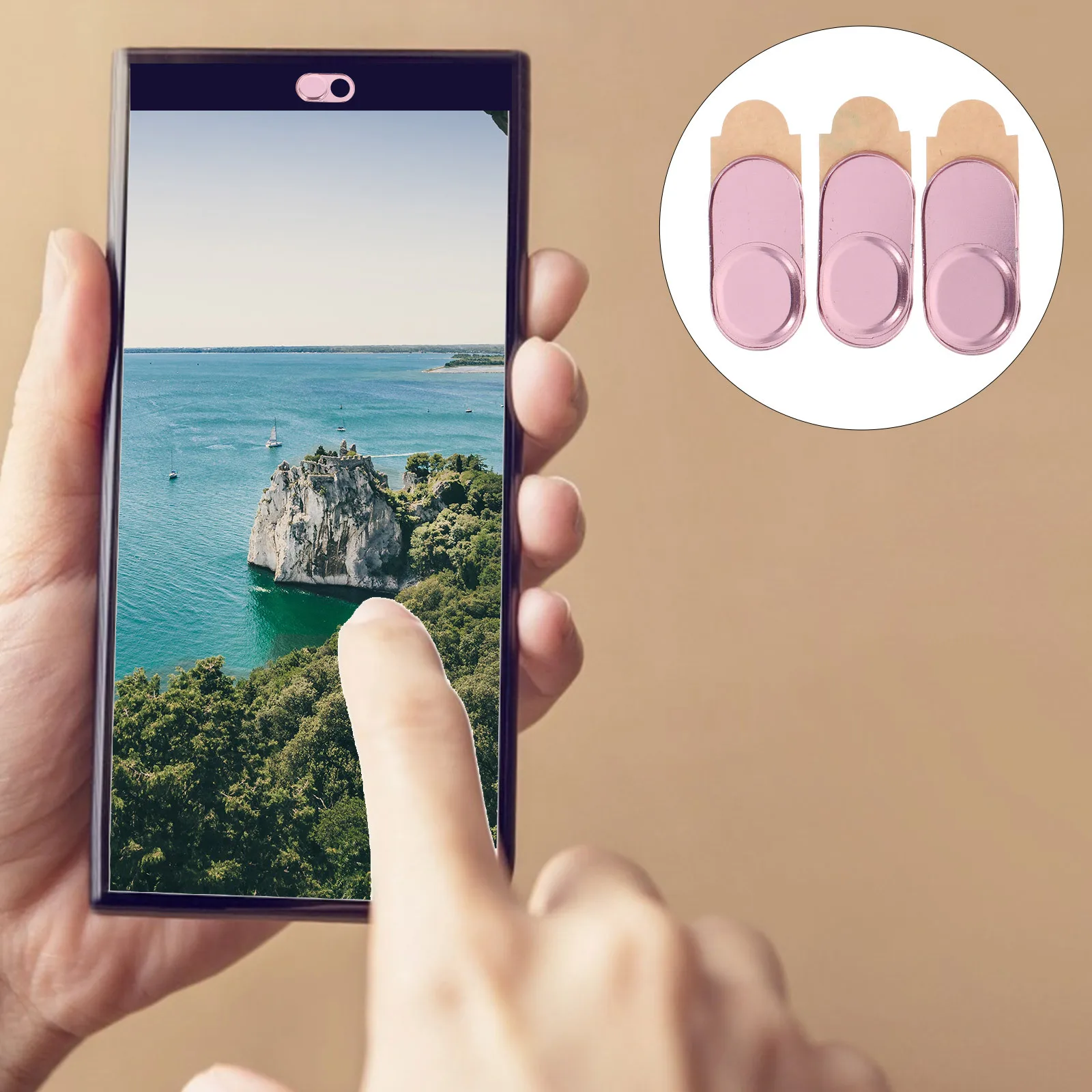 

3Pcs Aluminum Alloy Webcam Covers Rose Gold Privacy Protection Patches for Laptop Tablet Phone Easy to Use Durable