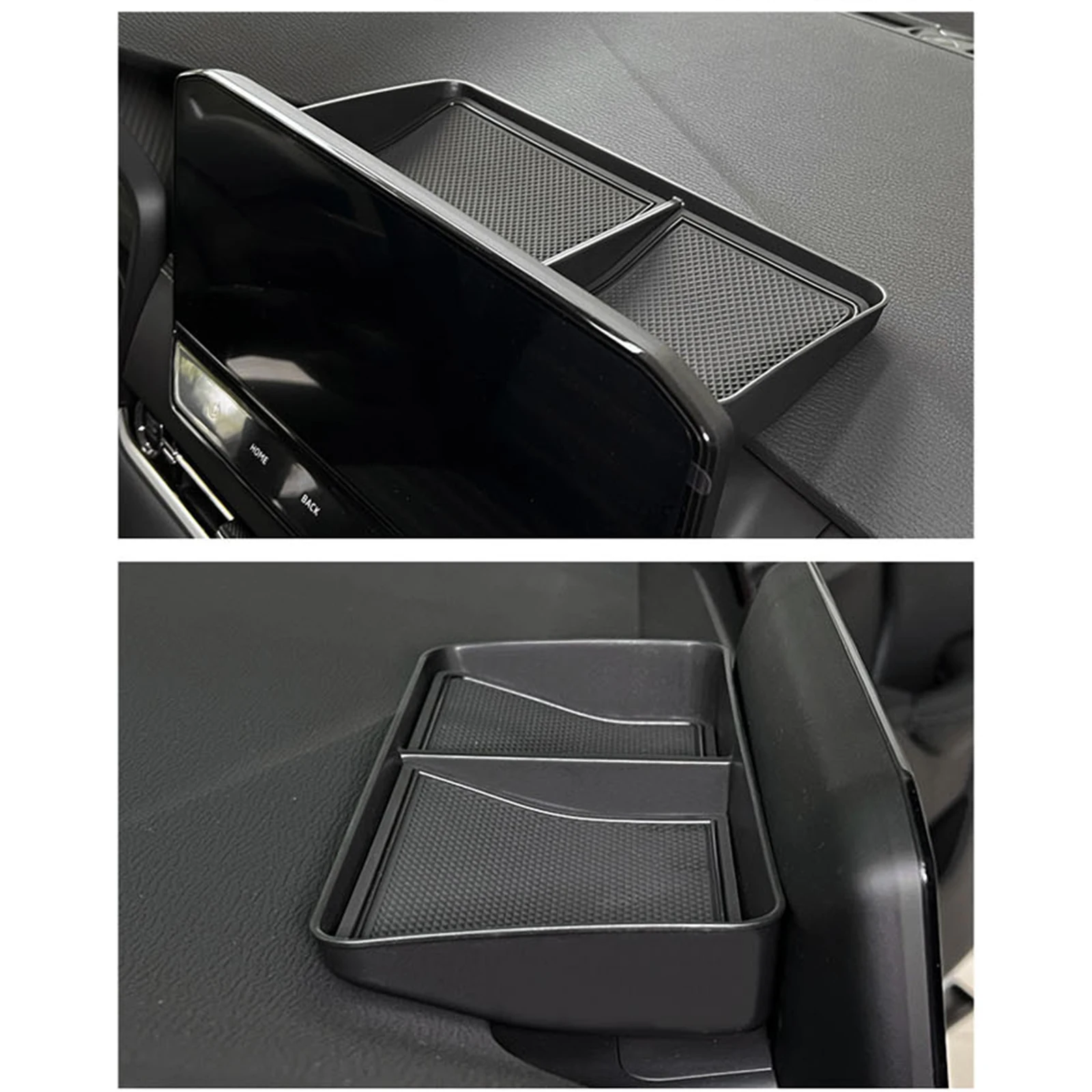 1 Pcs Under Screen Storage Box Dashboard PP Storage Box Organizer Tray Professional Sturdy for Mitsubishi Outlander Black