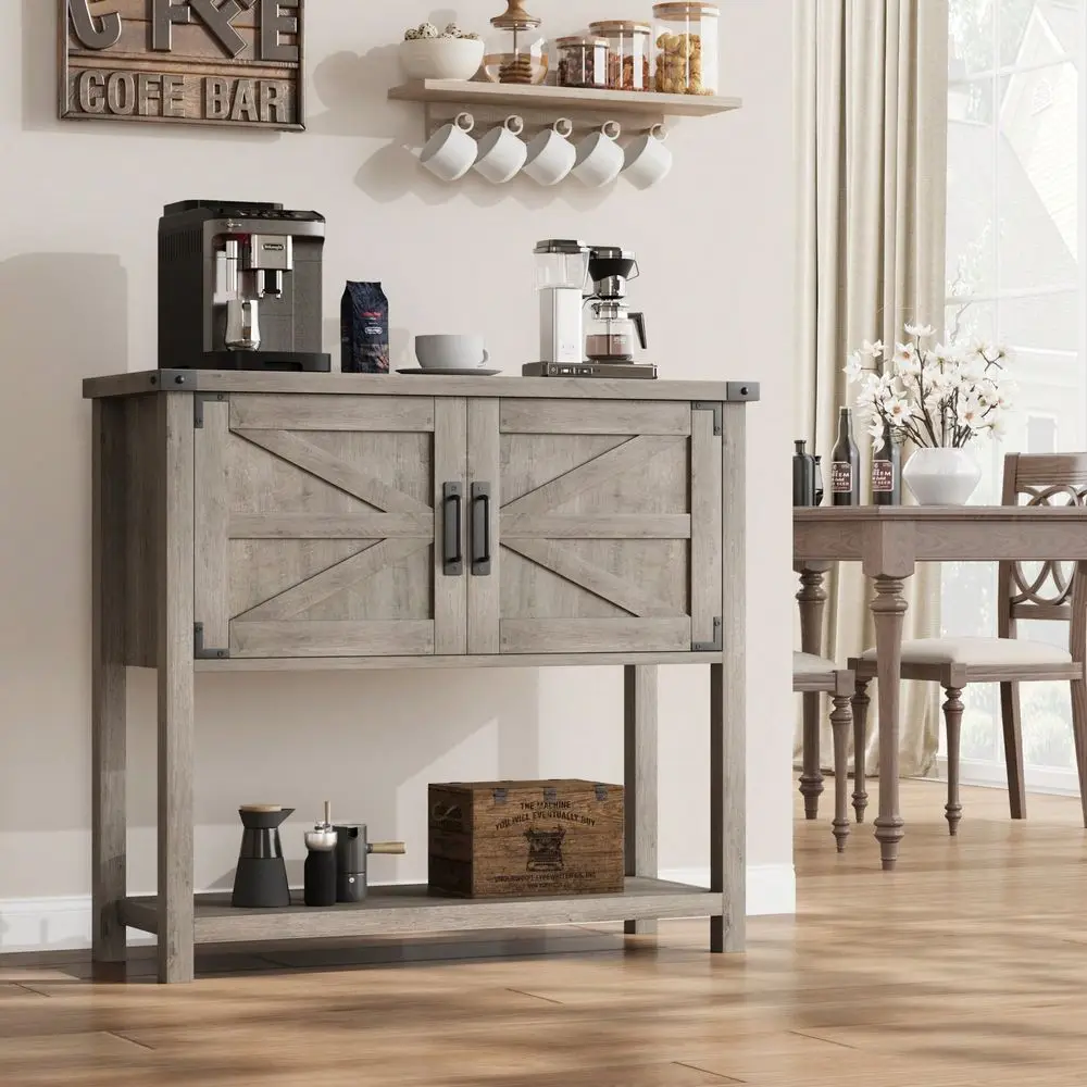 Entryway Table, Console Table With 2 Storage Cabinets, Coffee Bar Cabinet, Sofa Tables Buffet Sideboard For Kitchen, Hallway, D