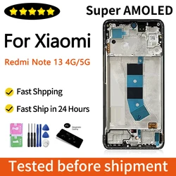 Super AMOLED for Xiaomi Redmi Note 13 4G 23129RAA4G Lcd Display Digital Touch Screen With Frame for Redmi Note 13 5G 2312DRAABC