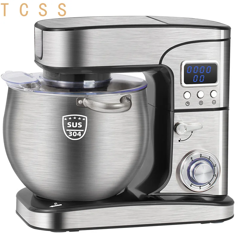 12L Stand Mixer Commercial Dough Kneader Whisk Beater Large Heavy Duty Stainless Steel Bowl Multifunctional 6-Speed Home Bakery