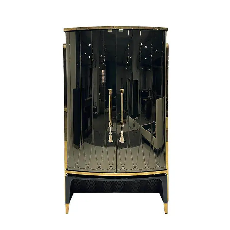*Luxury Art Deco Mirrored Cabinet a Modern Glam Piece with Mirror Front Paired with a Modern Luxury Wine Cabinet for Home