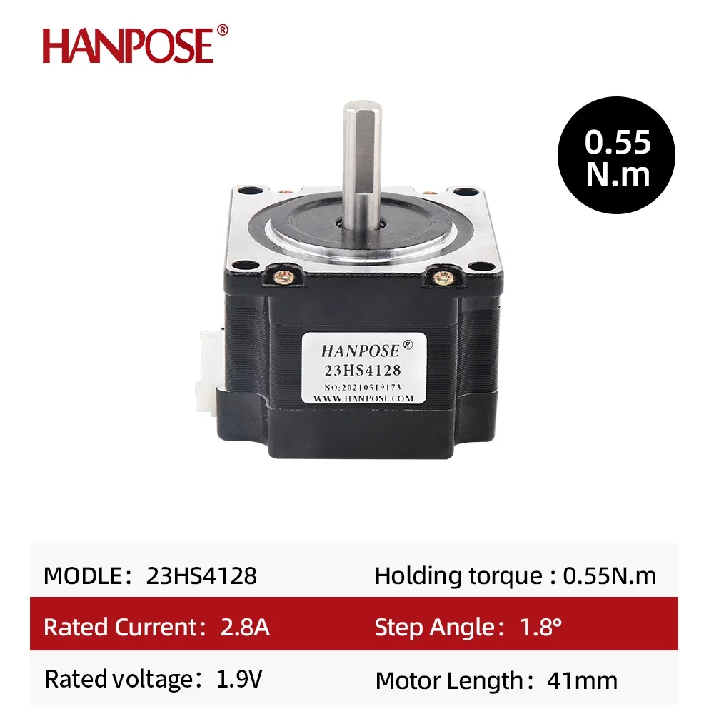 Nema 23 stepper motor 41mm 2.8A 0.55NM 23HS4128 stepper motor for CNC Laser Grind Foam Plasma Cut